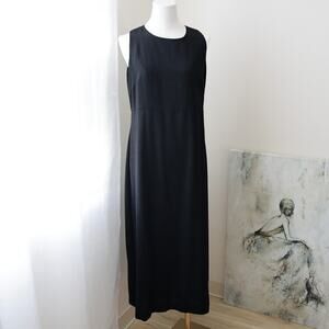 EDDIE BAUER Black Crepe shift dress size 6 P